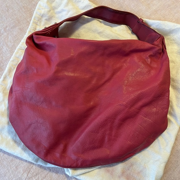 100% authentic magenta Marc Jacobs  real calfskin leather hobo style handbag - Picture 5 of 7